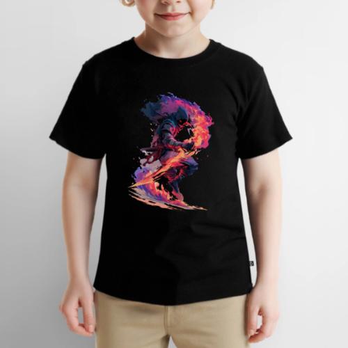 Flaming Ninja Warrior Fantasy Design - Toddler Premium T-Shirt