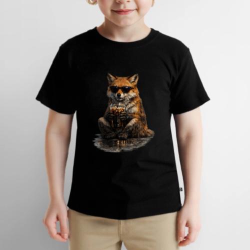 Cool Red Fox Wearing Sunglasses Drinking Coffee - Toddler Premium T-Shirt