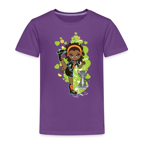 Aisha the African American Chibi Girl - Toddler Premium T-Shirt