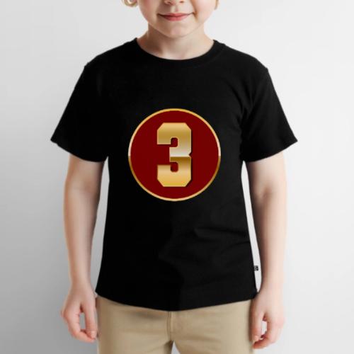 Number 3 in Gold Varsity Font - Toddler Premium T-Shirt