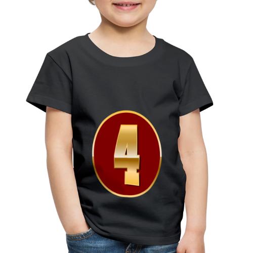 Number 4 in Gold Varsity Font - Toddler Premium T-Shirt