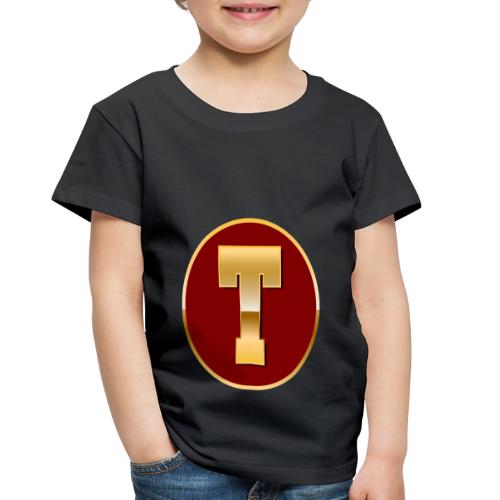 Letter T – Capital Varsity Alphabet Monogram - Toddler Premium T-Shirt