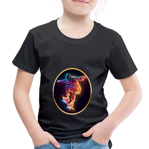 Skateboarding: Midnight Neon Skater - Toddler Premium T-Shirt