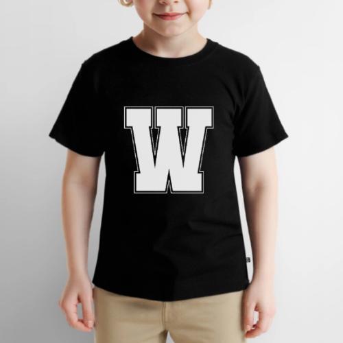 White Letter W – Varsity Alphabet Monogram - Toddler Premium T-Shirt