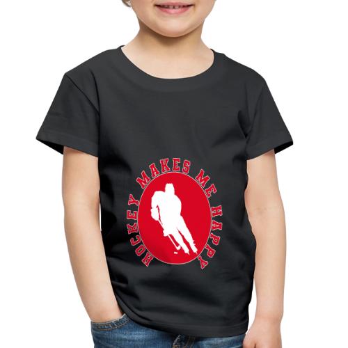 Hockey Makes Me Happy – Ice Hockey Fan Emblem - Toddler Premium T-Shirt
