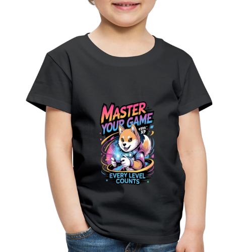 Cute Gamer Shiba Inu Level Up - Toddler Premium T-Shirt