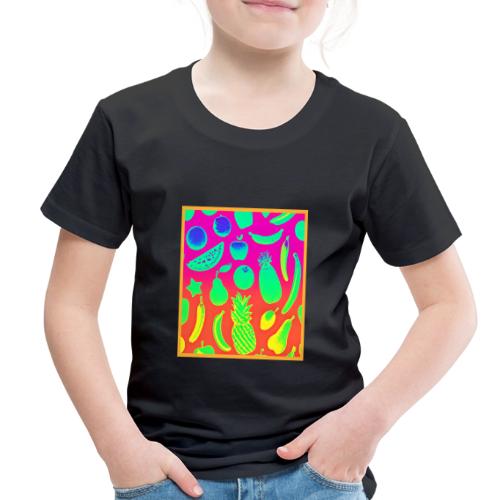 Vibrant Neon Fruits Pattern - Toddler Premium T-Shirt