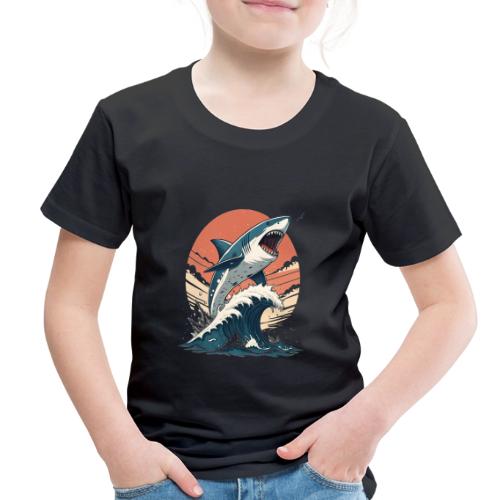 Fierce Shark Breaking Through Waves - Toddler Premium T-Shirt