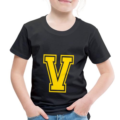 Letter V – Capital Athletic Alphabet Monogram - Toddler Premium T-Shirt