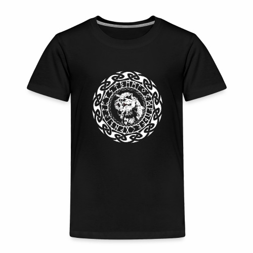 Fenrir Geri Freki Wolf Viking Tribal Runes - Toddler Premium T-Shirt