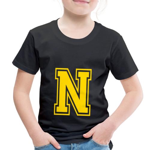 Letter N – Capital Athletic Alphabet Monogram - Toddler Premium T-Shirt