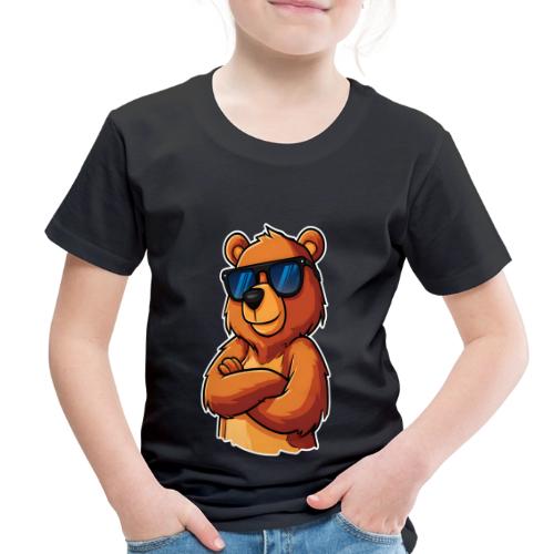 Cool Bear Sunglasses Cartoon Design - Toddler Premium T-Shirt