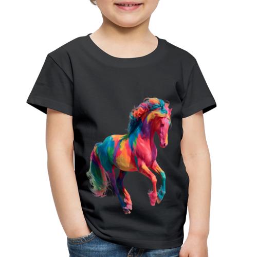 Colorful Paint Splatter Horse Art - Toddler Premium T-Shirt
