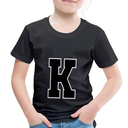 Varsity Letter K Collegiate Font Design - Toddler Premium T-Shirt