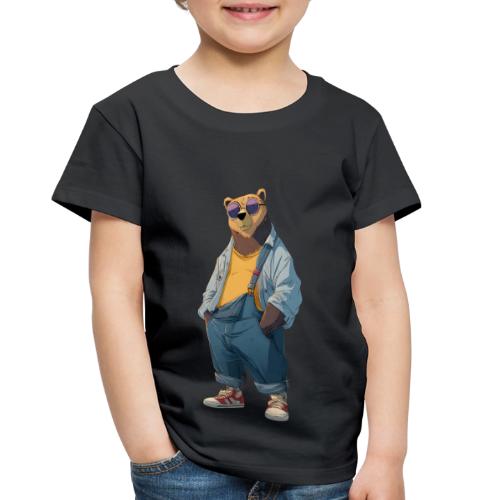 Fashion Streetwear Bear Cartoon Art - Toddler Premium T-Shirt
