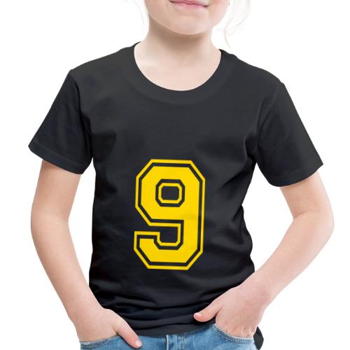 Number 9 in a classic athletic collegiate font - Toddler Premium T-Shirt