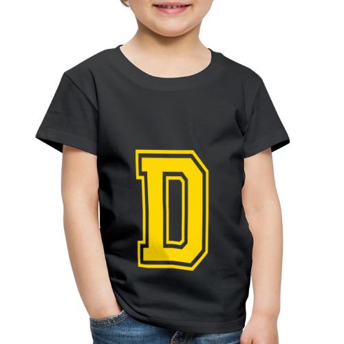 Letter D – Capital Athletic Alphabet Monogram - Toddler Premium T-Shirt