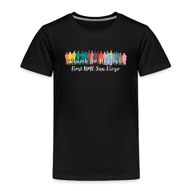 a church for all people - with colorful graphic