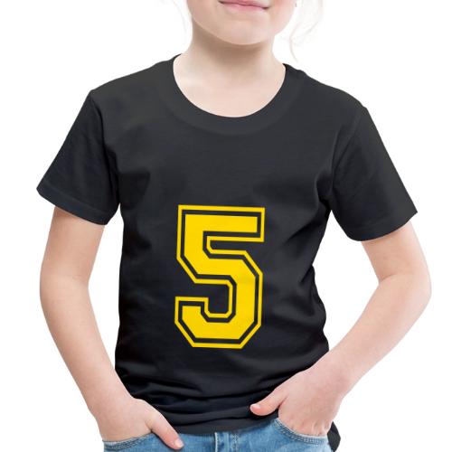 Number 5 in a classic athletic collegiate font - Toddler Premium T-Shirt