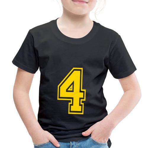 Number 4 in a classic athletic collegiate font - Toddler Premium T-Shirt