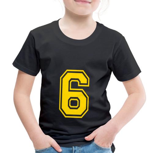 Number 6 in a classic athletic collegiate font - Toddler Premium T-Shirt