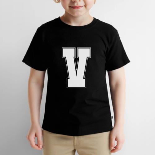 White Letter V – Varsity Alphabet Monogram - Toddler Premium T-Shirt