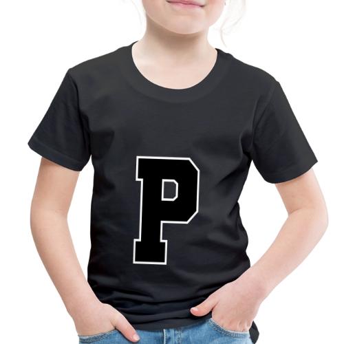 Varsity Letter P Athletic Alphabet Design - Toddler Premium T-Shirt