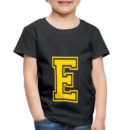Letter E – Capital Athletic Alphabet Monogram - Toddler Premium T-Shirt