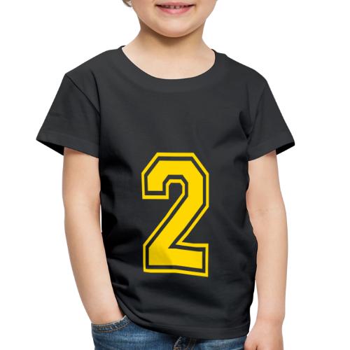 Number 2 in a classic athletic collegiate font - Toddler Premium T-Shirt