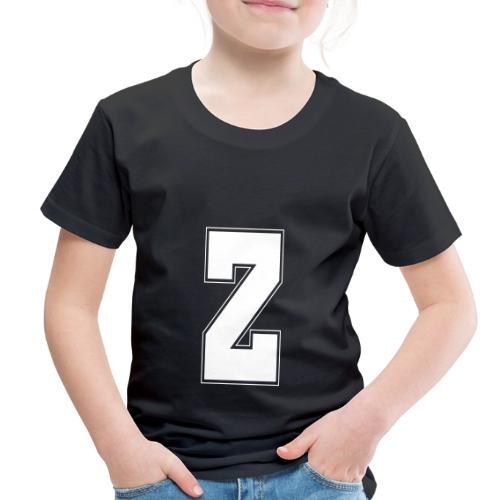 White Letter Z – Varsity Alphabet Monogram - Toddler Premium T-Shirt