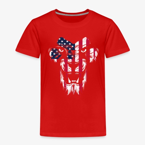 American Flag Lion - Toddler Premium T-Shirt