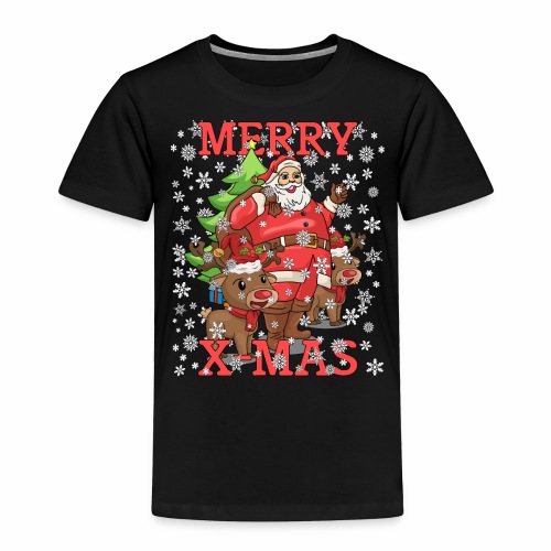 Santa Chibi Reindeer Christmas Gift Merry X-Mas - Toddler Premium T-Shirt