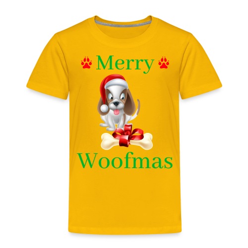 Merry Woofmas - Christmas Puppy Dog - Toddler Premium T-Shirt