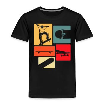 Skateboard Skateboarder Gift - Toddler Premium T-Shirt - black - Front - AI Model Kid Male (0cm)