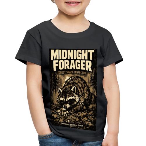Midnight Forager Raccoon Mushroom Hunter - Toddler Premium T-Shirt