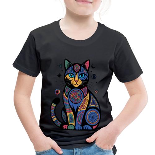 Vibrant Geometric Cat Mandala - Toddler Premium T-Shirt