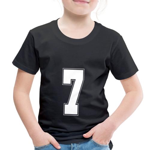 White Number 7 – Varsity Font - Toddler Premium T-Shirt