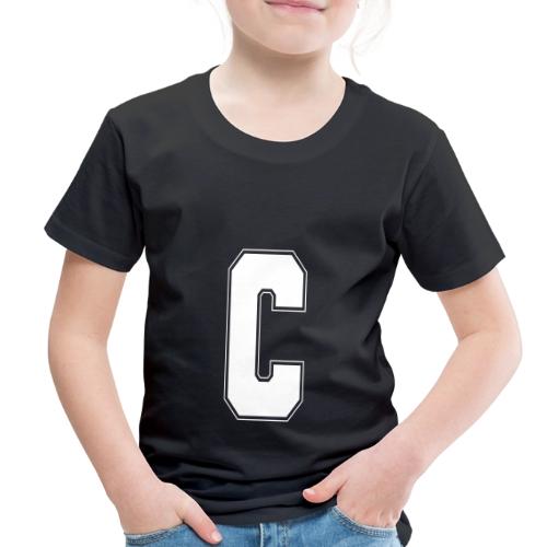 White Letter C – Varsity Alphabet Monogram - Toddler Premium T-Shirt