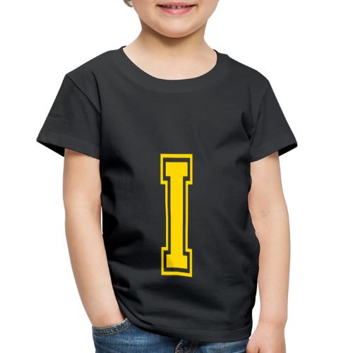 Letter I – Capital Athletic Alphabet Monogram - Toddler Premium T-Shirt