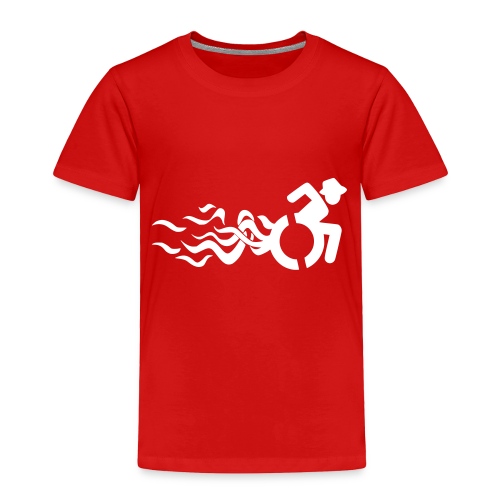 Flames wheelchair man, humor speed racing wheels - Toddler Premium T-Shirt
