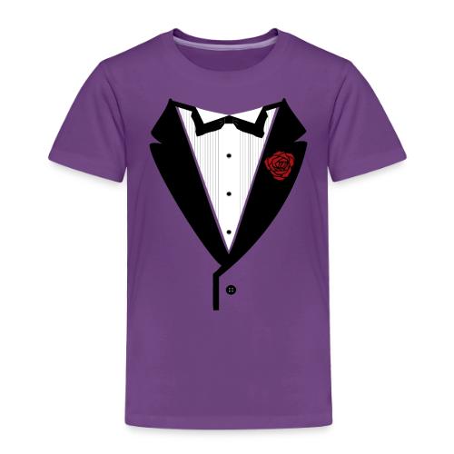 Tuxedo Shirt With Black Lapel And Bowtie - Toddler Premium T-Shirt