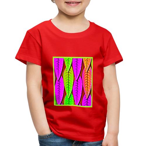 Vivid Neon Leaves Pattern - Toddler Premium T-Shirt
