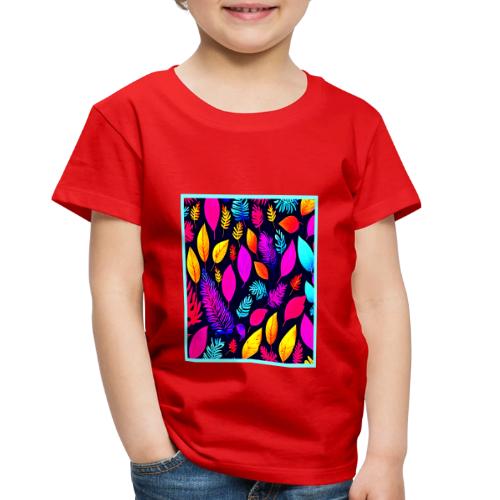 Vibrant Neon Foliage: Captivating Leaves Pattern - Toddler Premium T-Shirt