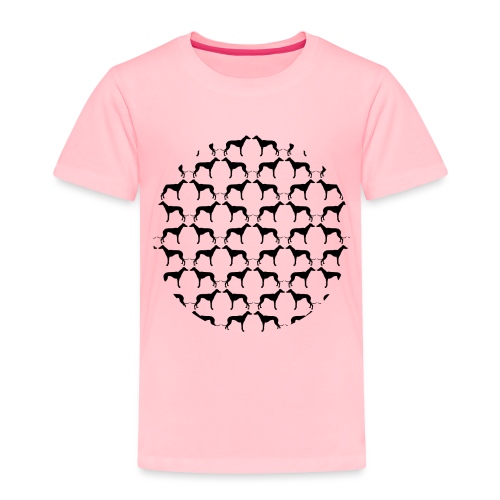 Greyhound Silhouettes subtly arranged in circle - Toddler Premium T-Shirt
