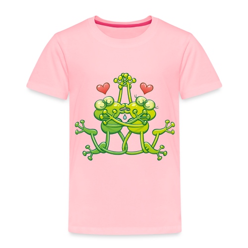 Frogs in love drooling, hugging and French kissing - Toddler Premium T-Shirt