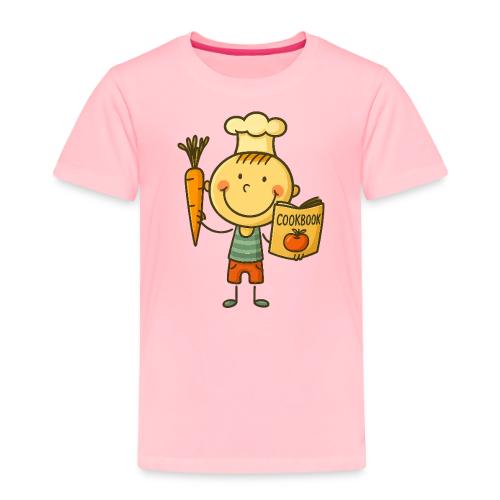 Cartoon Chef Boy Kids Cooking Shirt - Toddler Premium T-Shirt
