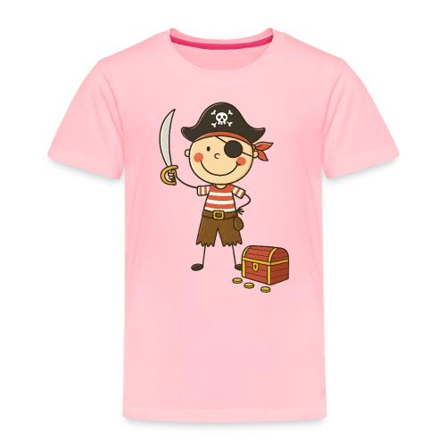 Cartoon Pirate Boy Kids Treasure T-Shirt - Toddler Premium T-Shirt
