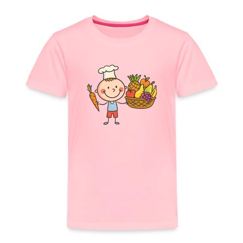 Chef Boy Cartoon Fruit Basket Kids Shirt - Toddler Premium T-Shirt