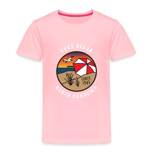 Kure Beach Sunrise-White Lettering-Front Only - Toddler Premium T-Shirt