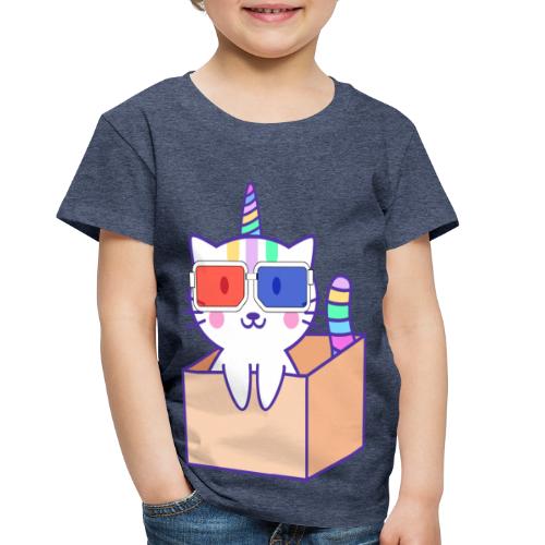 Unicorn cat with 3D glasses doing Vision Therapy! - Toddler Premium T-Shirt